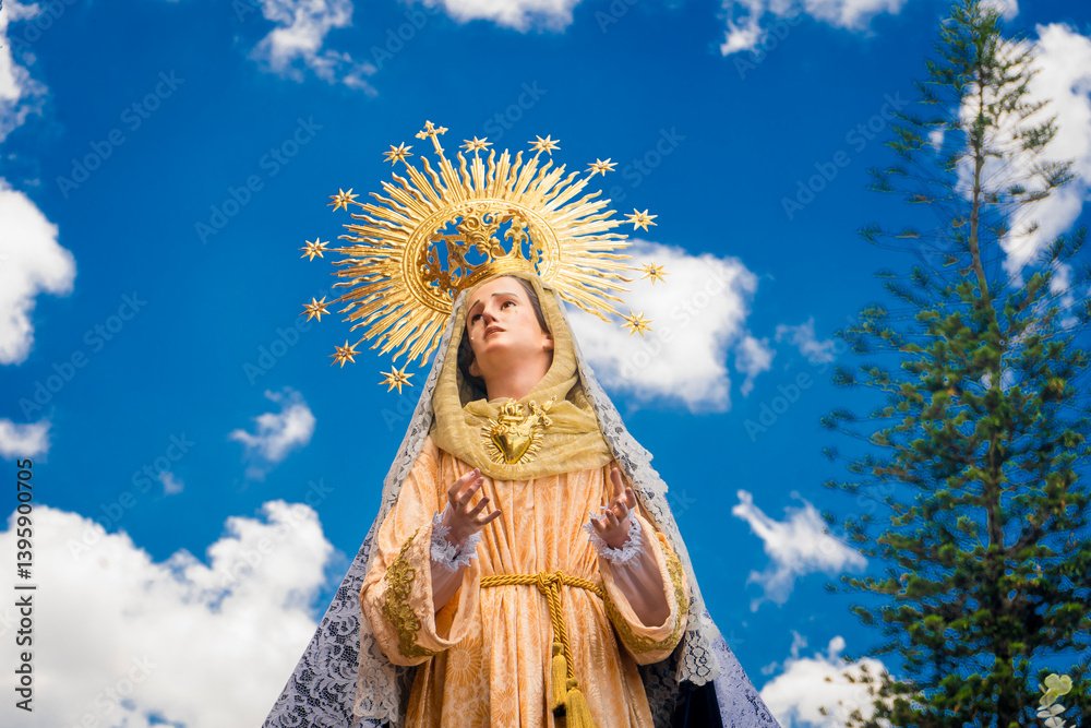 Fototapeta premium Resurrection Sunday, Holy Week procession, traditional Catholic celebration 