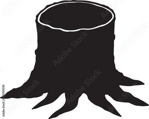 Tree stump silhouette icon vector