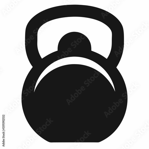 Black Kettlebell icon vector