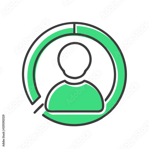User Profile Icon in Green and Black Design  