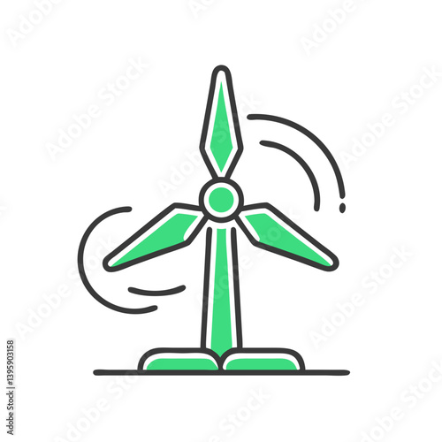 Wind Turbine Icon Representing Eco-Friendly Energy Generation  