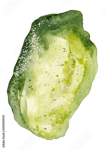 PNG Watercolor abstract shape illustration green accessories.