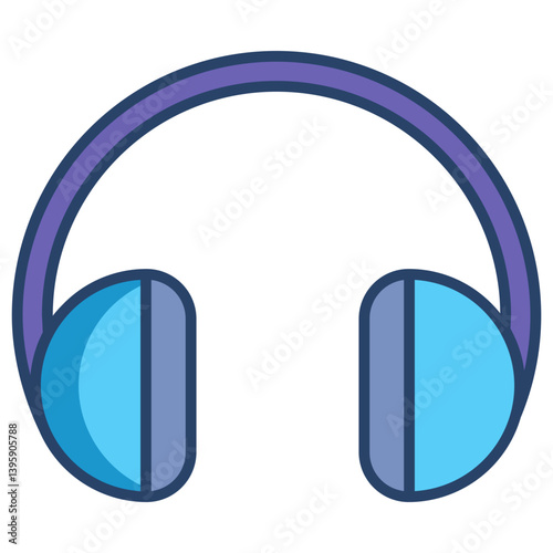 Linear color head phone icon