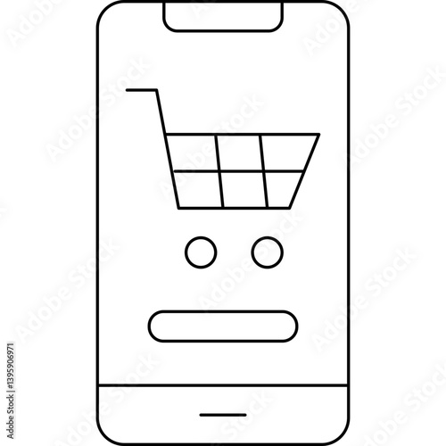 Mobile Shopping single vector illustration icon