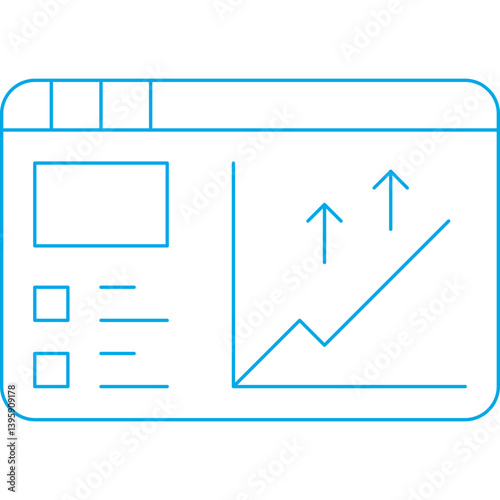 Graph indication card single vector icon
