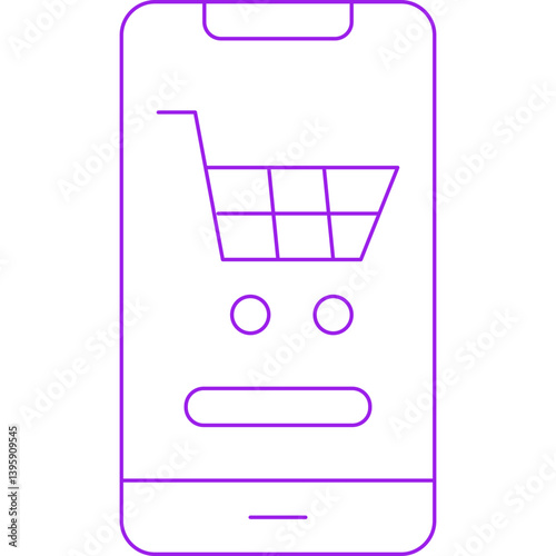 Mobile Shopping single vector illustration icon