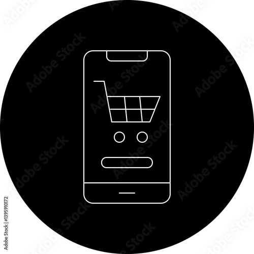 Mobile Shopping single vector illustration icon