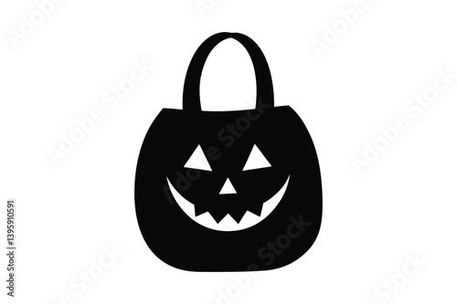 Halloween Trick or Treat Bag silhouette vector