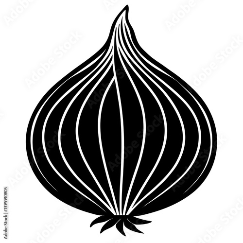 vector illustration of an onion
