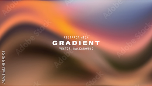 Abstract Mesh Gradient Vector Background Design, Smooth Flowing Colors

