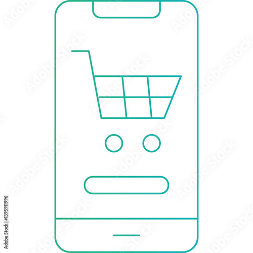 Mobile Shopping single vector illustration icon