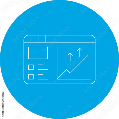 Graph indication card single vector icon
