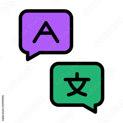 Multilingual Vector Filled Icon Design