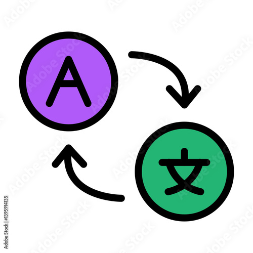 Translation Vector Filled Icon Design