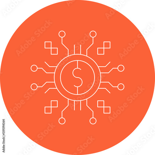 Digital Currency single vector illustration icon