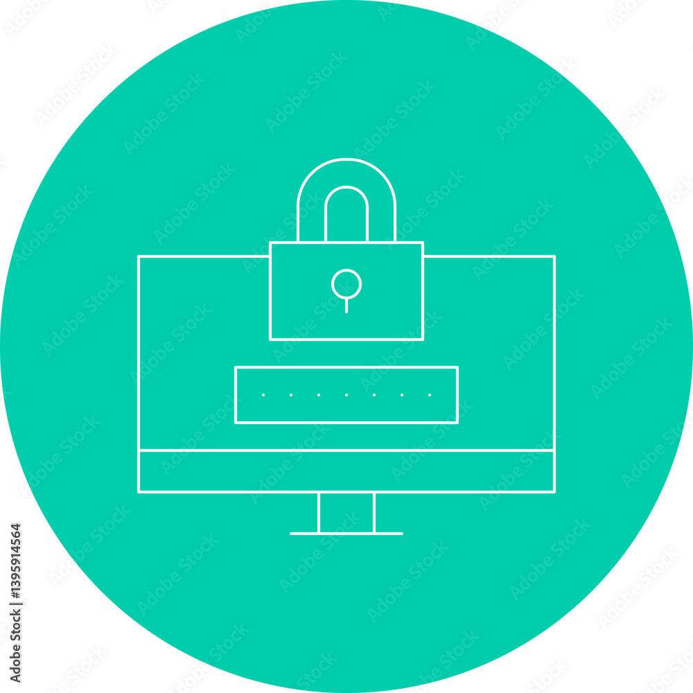 Locked System single vector illustration icon Locked System single vector illustration icon