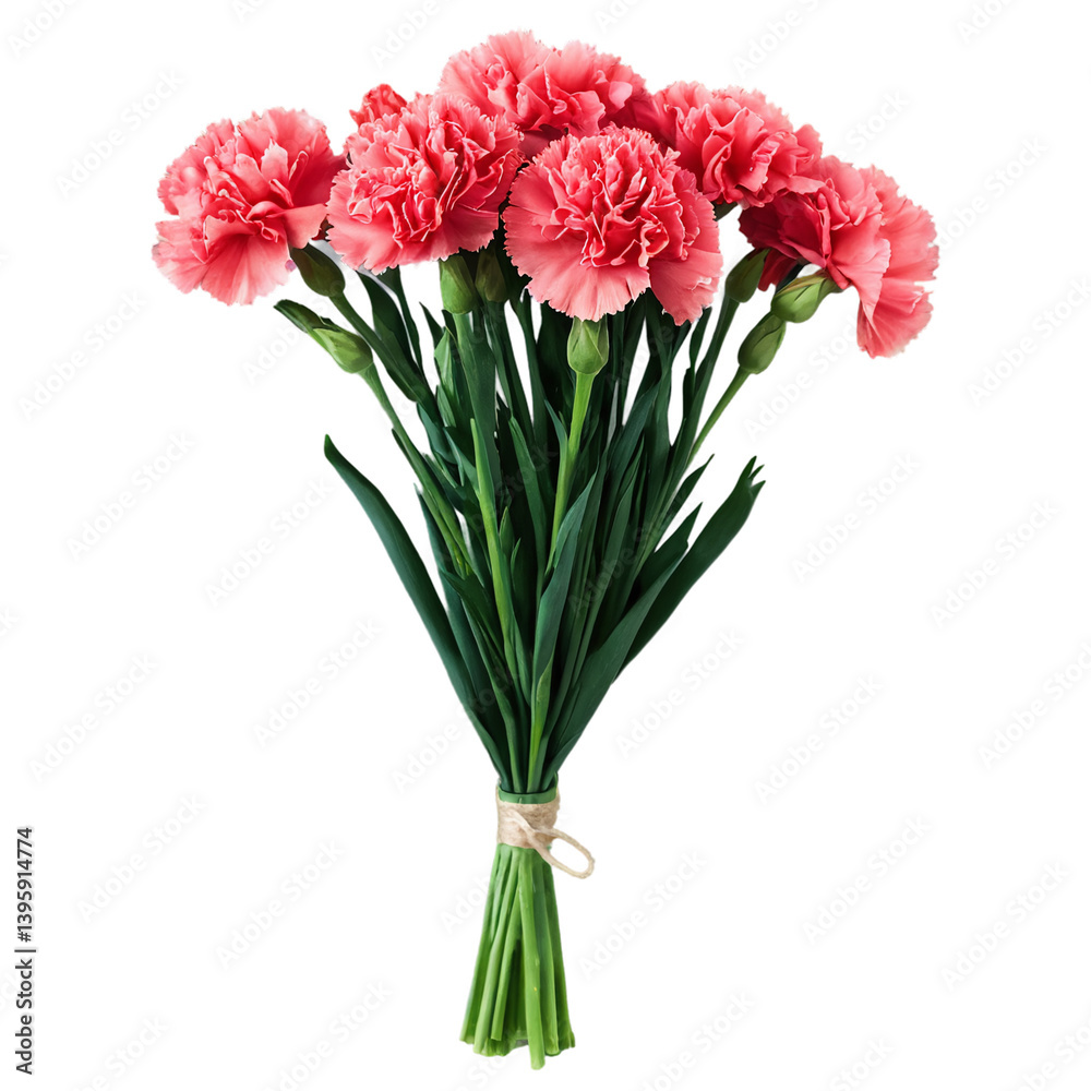 carnation bouquet isolated on transparent background