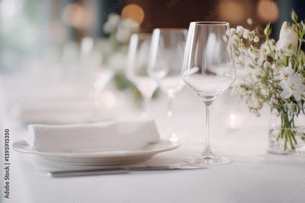 elegant gala dinner setting with minimalistic table decor dim ambient lighting and ample copy space elegant gala dinner setting with minimalistic table decor dim ambient lighting and ample copy space
