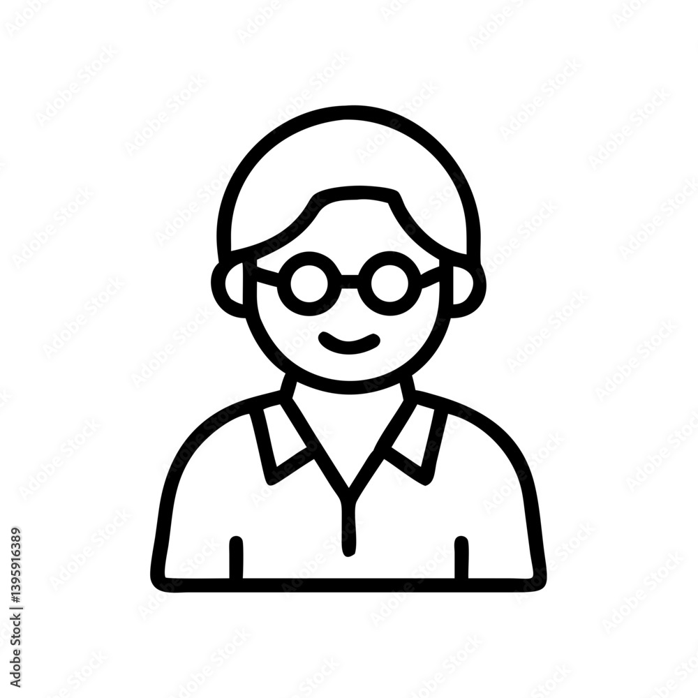 Vector Icon of the Professor at the institute Vector Icon of the Professor at the institute