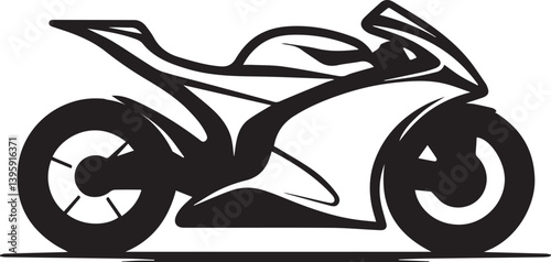 High-speed racing bike silhouette for print and online graphics.

