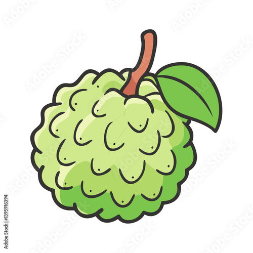 custard apple icon, custard apple vector illustration-simple illustration of custard apple, perfect for custard apple logos and icons