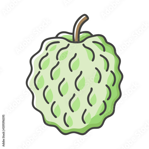 custard apple icon, custard apple vector illustration-simple illustration of custard apple, perfect for custard apple logos and icons