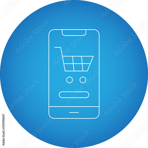 Mobile Shopping single vector illustration icon