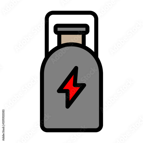 Gas Cylinder Vector Filled Icon Design