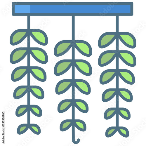 Linear color String of nickels plant icon