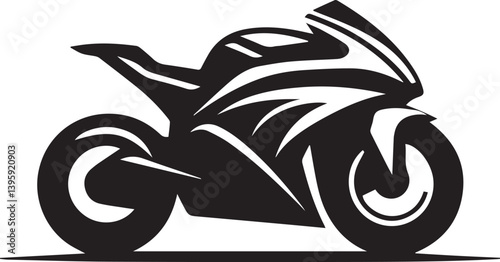 Powerful motorcycle silhouette for artistic and commercial use.