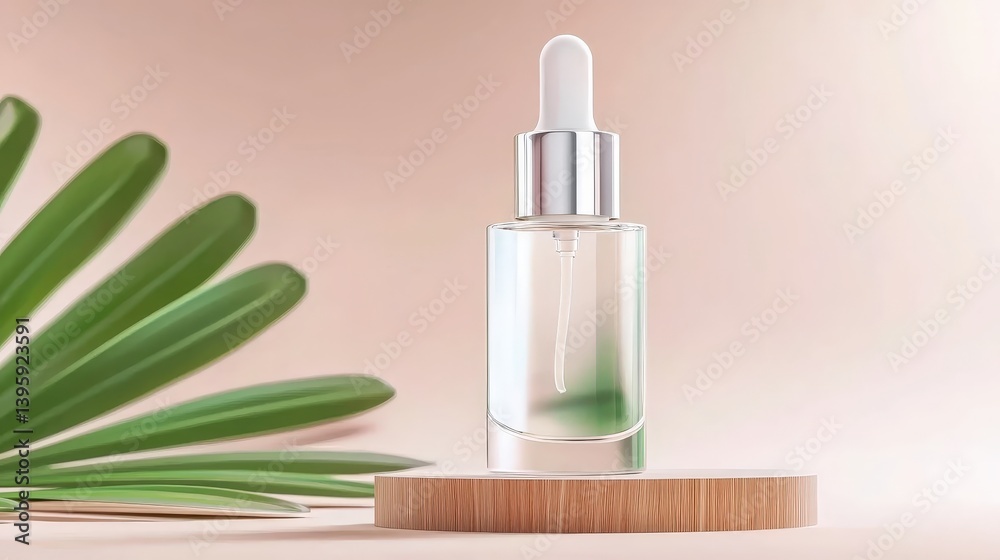 A simple cosmetic bottle placed against a plain background, highlighting its minimalist design for beauty marketing. A simple cosmetic bottle placed against a plain background, highlighting its minimalist design for beauty marketing.