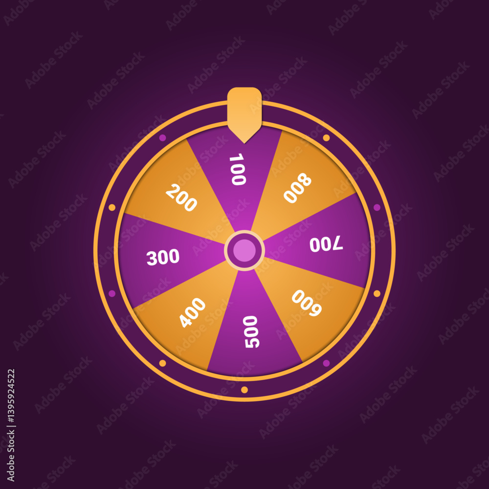 Spinning Prize Wheel Vector, Casino or Contest Element Spinning Prize Wheel Vector, Casino or Contest Element
