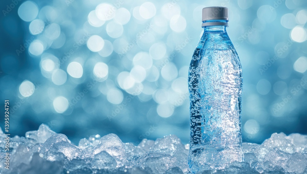 Refreshing Sparkling Water Bottle on Ice Refreshing Sparkling Water Bottle on Ice