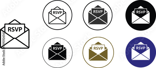  Collection of RSVP Invitations with Envelope in Multiple Color Variations
