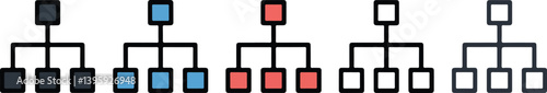  Collection of Hierarchical Structure Icons Representing Organization