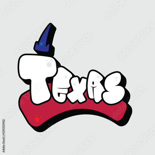vector texas city graffiti, texas typography 