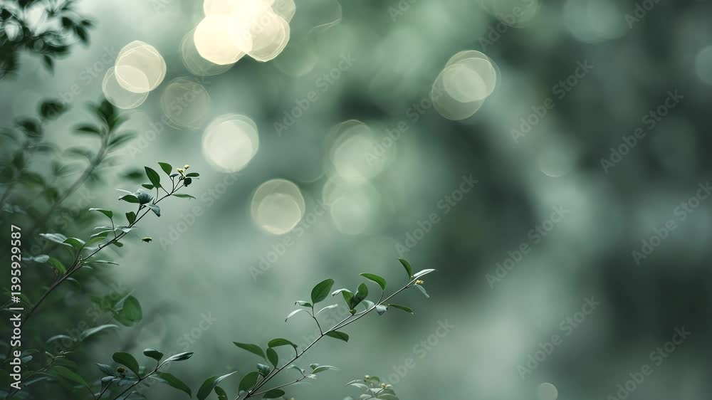 Muted green abstract nature background with soft lighting and bokeh effects. Ideal for a calming backdrop or creative endeavors.