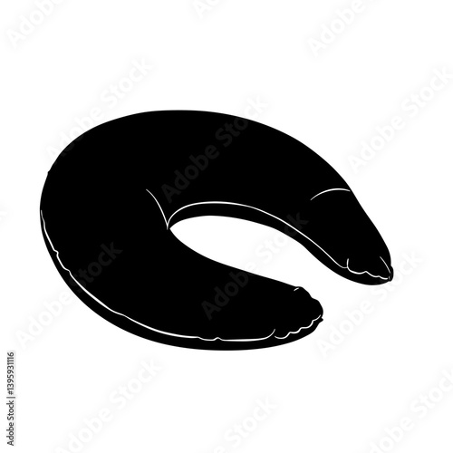 Nursing pillow in black silhouette style on white background  