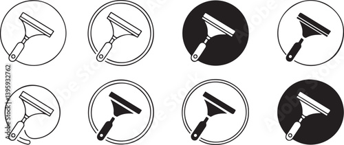  Collection of Cleaning Squeegee Icons for Window Washing in Various Styles