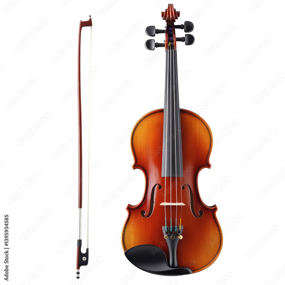 Fototapeta premium Classical Violin Bow on transparent background