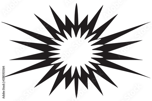 A burst of energy, a radiant explosion of black and white, creating a dynamic and powerful visual impact.