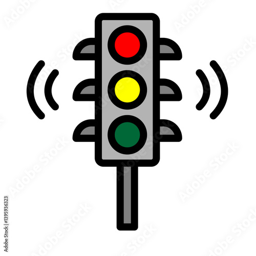 Traffic Lights Vector Filled Icon Design
