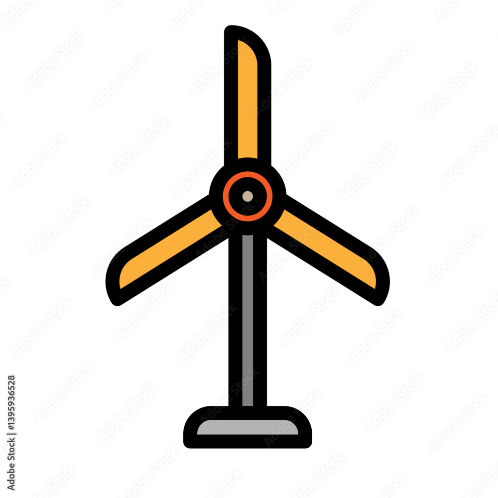 Wind Turbine Vector Filled Icon Design Wind Turbine Vector Filled Icon Design