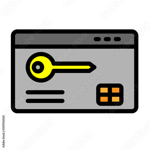 Keycard Vector Filled Icon Design