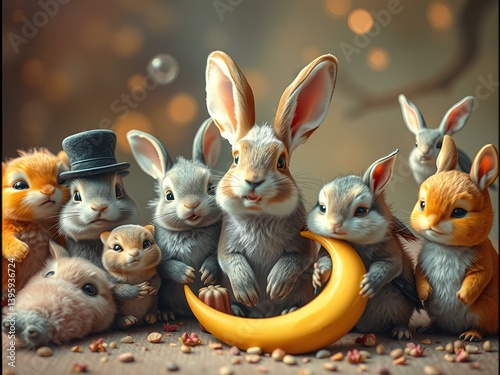 easter bunny and eggs
