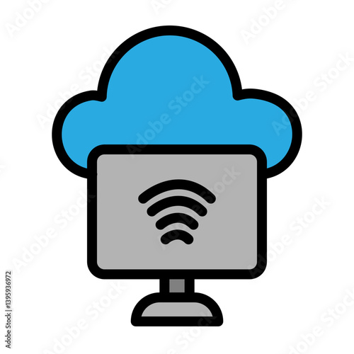 Cloud Computing Vector Filled Icon Design