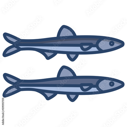 Linear color Anchovy icon