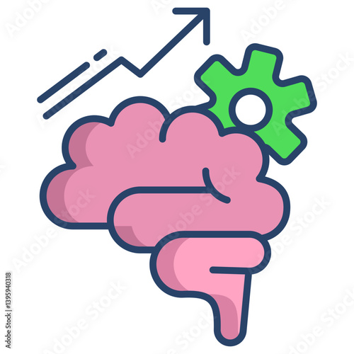 Linear color brain function icon