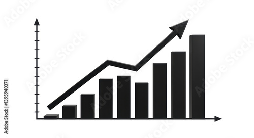 Isolated Growing Bar Chart
