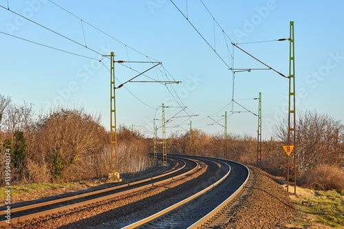 Obraz na płótnie Double track railway main line rails w salonie